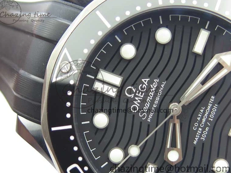 0130 Seamaster Diver 300M Real Ceramic Case VSF 1:1 Best Edition on Black Rubber Strap A8806 (Free Nato) SunProtective 7935